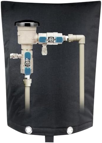 Backflow Preventer Cover, Pipe Freeze Insulation, 16" Wx20 H, Black by bruwaa