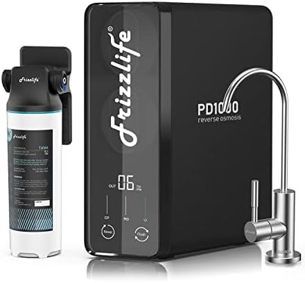 Frizzlife 1000GPD Reverse Osmosis Water Filter, NSF/ASNI 58&53&42&372 Standard, Alkaline Mineral pH+ Reverse Osmosis System, 9-Stage Filtration Tankless RO, 2:1 Pure to Drain, Under Sink, PD1000-TAM4 by FRIZZLIFE