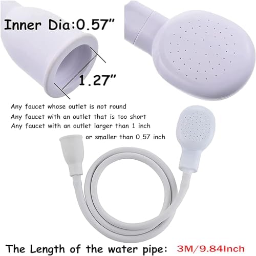 3m/9.84ft Sink Spray Rubber Hose Portable Sink Hose Faucet Sprayer Shampoo Sprayer Handheld Faucet Shower for Pets,Bathing Baby,Washing Hair,Rinsing Vegetables - Image 2
