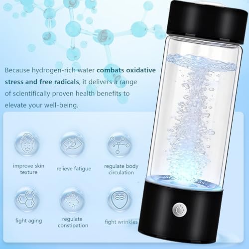 Hydrogen Water Cup Generator Up to 2400+ PPB SPE/PEM Hydrogen Water Filter BPA-Free for Water Bottles Home Office Fitness Travel Drinking USB-C Rechargeable Hydrogen Rich Water Maker - Image 5