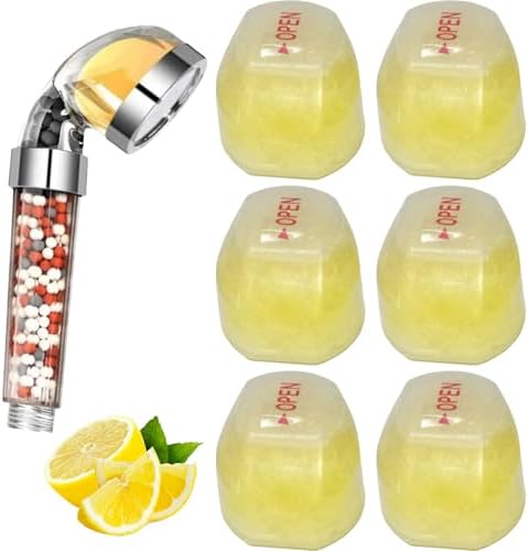 6PCS Vitamin C Shower Filter, Lemon Flavor Balm Vitamin C Infused Shower Head Filters Soften Hard Water, Head Helps Dry Skin & Hair Loss by Unknown