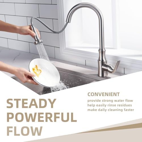 Angle Simple Kitchen Faucet Head Replacement, Sink Sprayer, Brushed Nickel - Image 5