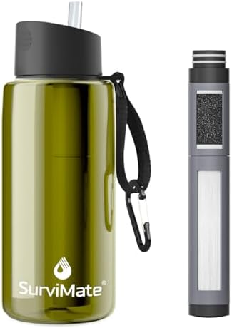 SurviMate 5-Stage 0.01μm Ultra-Filtration Filtered Water Bottle BPA-Free by SurviMate