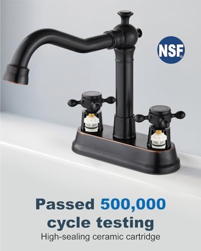 Aolemi 4 Inch Centerset Bathroom Sink Faucet 2 Handle Oil Rubbed Bronze - Image 4