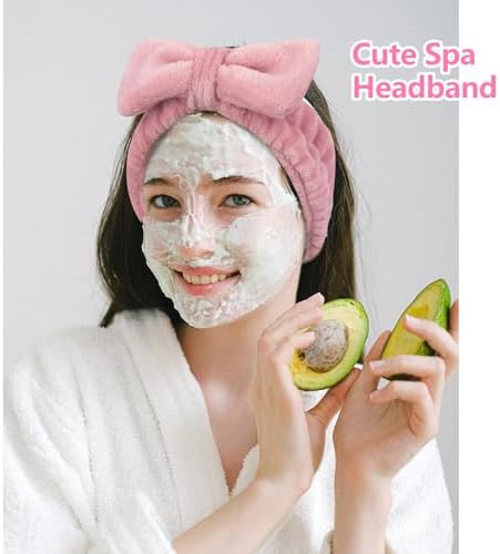 Ondder Spa Terry Cloth Skincare Headbands for Women - 8 Pcs Cute Bow Hair Bands for Makeup, Face Wash and Skin Care - Image 3