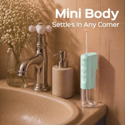 COSLUS T40 Mini Water Flosser for Travel, Portable Compact Design, Green - Image 6
