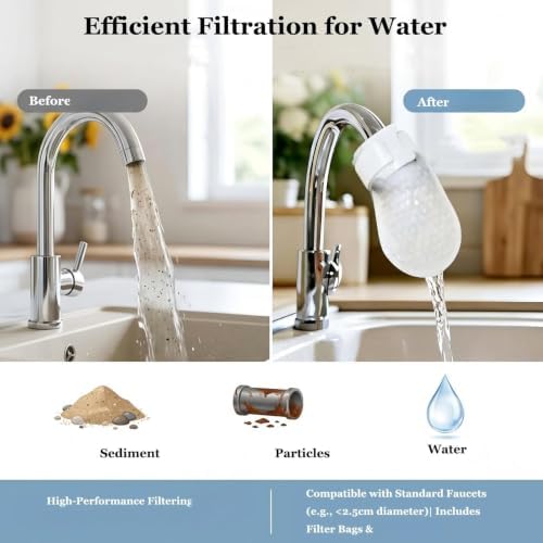 100 Pcs Faucet Filter Cotton Bag, Universal Faucet Filter Bags for Kitchen Sink, Non-Woven Replaceable Sleeve for Kitchen Bathroom - Image 5