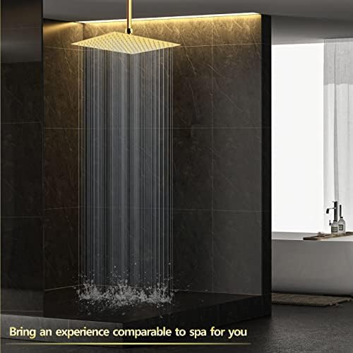 Voolan Rain Shower head, High Pressure Shower Head Made of 304 Stainless Steel, Relaxed Shower Experience Even at Low Water Flow and Pressure (10" Gold) - Image 6