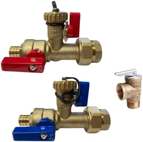 Rheem 3/4 in. PEX B Tankless Water Heater Isolation Service Valve Threaded 3/4" Service Install Valve for Rinnai, Takagi, EcoSmart by CMIINC