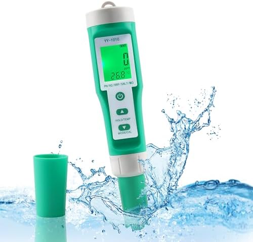 Hydrogen Water Tester 10 in 1 Resistivity/Fertility/H2/pH/TDS/EC/ORP/S.G/Salt/Temp Meter with ATC pH Meter,0.01 High Accuracy pH Tester Digital,TDS Meter PPM Meter for Drinking,Hydroponics,Pool. by Unknown