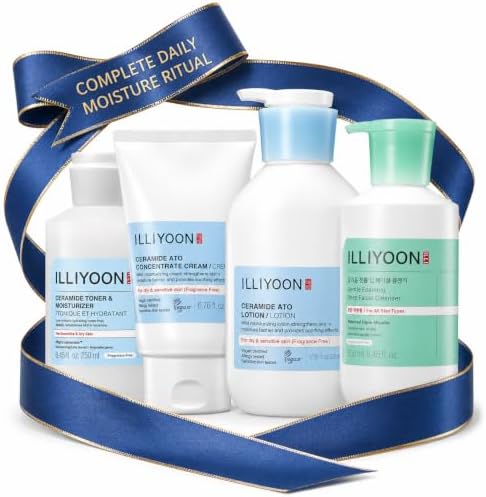 Illiyoon Ceramide Daily Moisture 4-Piece Skincare Set | Cleanser, Toner, Lotion & Cream by ILLIYOON
