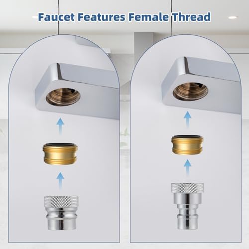 2PCS Portable Dishwasher Faucet Adapter, Metal Made, Chrome - Image 4