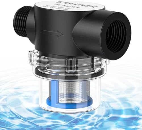 RV Water Pump Strainer Filter, 1/2 Inch NPSM Threaded Inlet Screen by CrestWave