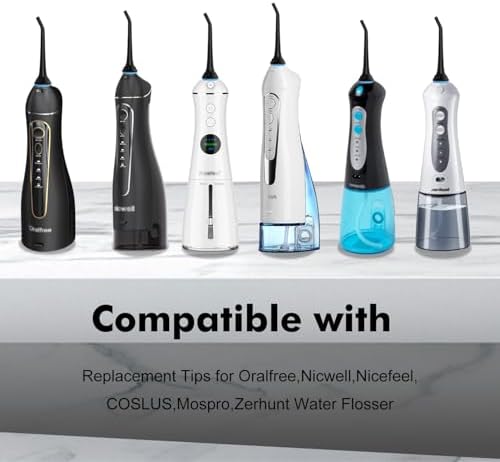 Cordro Replacement Tips for Oralfree,Nicwell,Nicefeel,COSLUS,Mospro,Zerhunt,McNaval Water Flosser, Replacement Heads Oral Irrigator Jet Tip Nozzel,Blcak（3 Pack） - Image 2