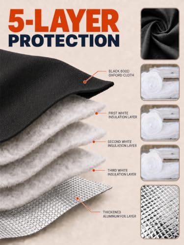 Insulated Backflow Preventer Cover Freeze Protection,30" W x 24" H, Black - Image 3