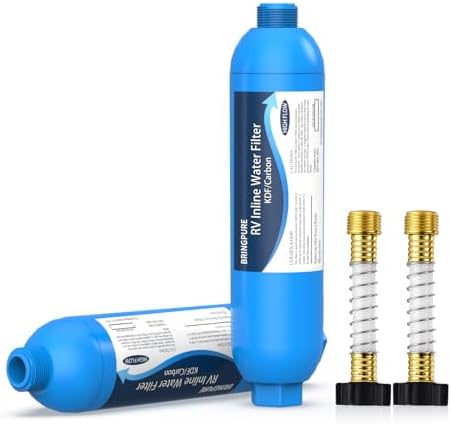 Bringpure RV Inline Water Filter with Flexible Hose Protector by Bringpure