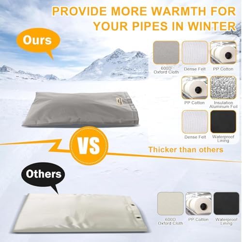 16" W x 20" H Insulated Backflow Cover, Gray, 7-Layer - Image 5