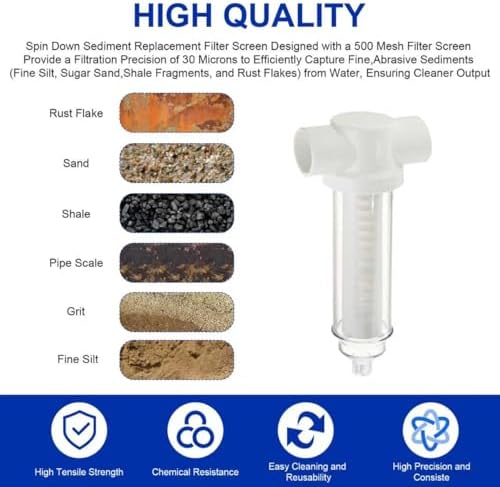 1-1/2" 500 Mesh Spin Down Filter Screen for Rusco Vu-Flow Filtration System - Image 4
