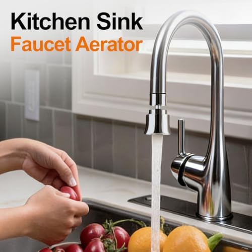 2 Pack Metal Faucet Aerator - Dual Modes Sink Sprayer Attachment for Bathroom - 360° Swivel Kitchen Faucet Sprayer Attachment - Anti-clogging Design - Chrome - Image 6