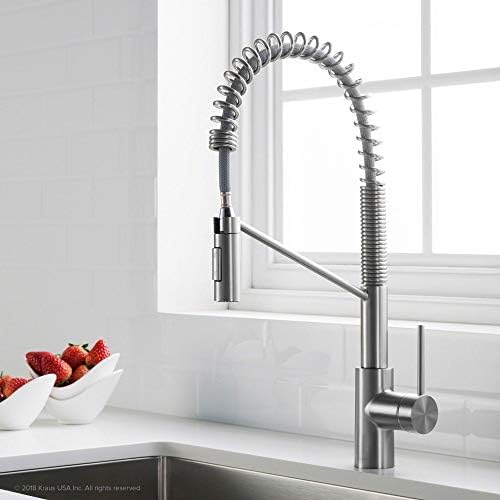 KRAUS Oletto Commercial Style Single Handle Pull Down Kitchen Faucet with QuickDock Top Mount Installation Assembly in Chrome, KPF-2631CH - Image 4