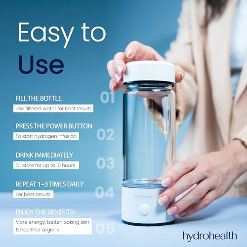 Hydrohealth Hydrogen Water Bottle for kidney health | 1600PPB SPE/PEM Tech - Image 4