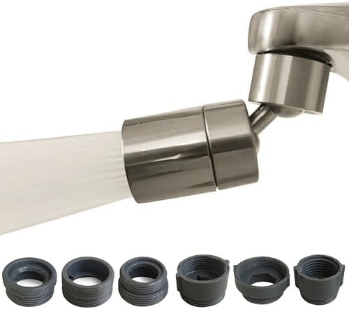 Rotating Faucet Aerator Extender,Nozzle Faucet Adapters, Universal Splash Filter Kitchen Tap Extension, Kitchen Sink Tap Head (Brushed Nickel 80°) by BOARNE