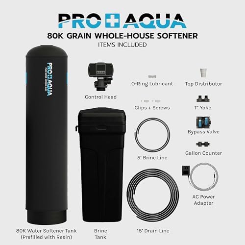 PRO+AQUA Heavy Duty Whole House Water Softener System – 80,000 Grain Capacity, Premium Long-Lasting Resin, 1" Ports - Image 2