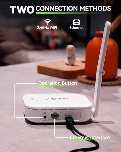 RAINPOINT WiFi Water Timer for Garden Hose, Brass Inlet WiFi Sprinkler Controller, Smart Hose Timer Valve with Ethernet Gateway, Rain Delay for Garden/Lawn (Support WiFi & Ethernet Connection) - Image 2