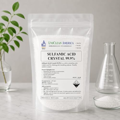 Sulfamic Acid Powder, 99% Pure Limescale Descaler, Heavy Duty Coffee Machine & Boiler Cleaner, Tile Grout Film Remover and Industrial Scale Inhibitor - House of Chemicals, USA (5 Pound) - Image 2