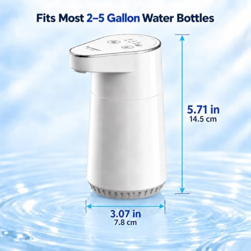 Water Pump for 5 Gallon jug, with 3 Modes ，One-Touch Electric Water Pump, USB-C Rechargeable, Compact and Portable for Home, Office and Camping - Image 2