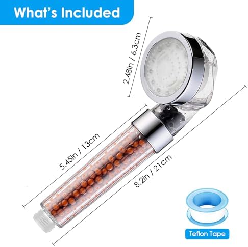 Vacto Temperature Controlled 3-color Changing Shower Head Kit, Water Saving Showerheads with Filtration Beads, LED High Pressure Handheld Shower Head Set (No Hose and Bracket) - Image 7