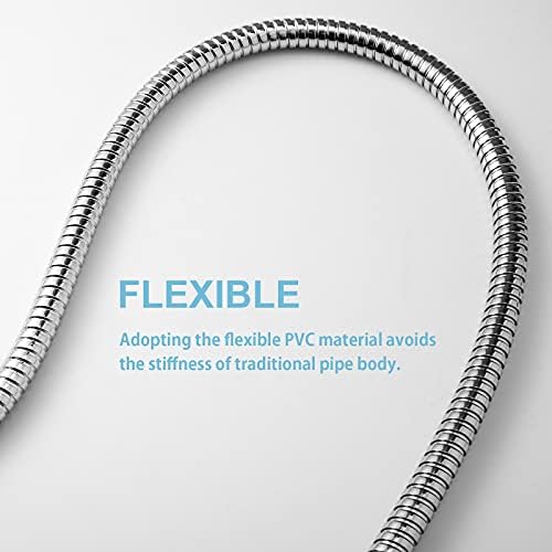 OFFO Shower Hose, 48 in Kink Free Stainless Steel Shower Hose Attachment Electroplating Handheld Shower Head Hose Flex Hoses Extension with Brass Insert & Nut for Pet Bathing Cleaning, Chrome - Image 6