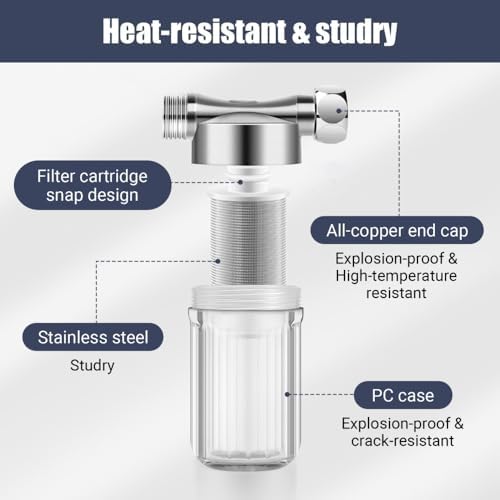 Brass Sediment Filter, Washing Machine Water Filter Garden Hose Sediment Filter for Electric Water Heater Shower - Image 5