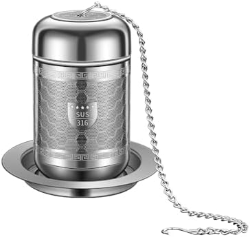 316 Stainless Steel Tea Strainers for Loose Tea with Drip Trays, Extra Fine Mesh Tea Infuser, Loose Leaf Tea Steeper (1 Pack - Small) by BOMANSIBOMS