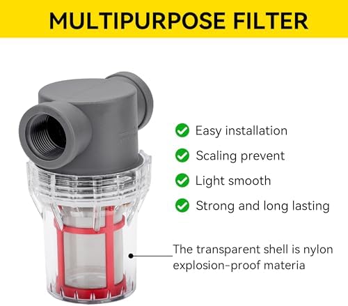 3/4'' Female NPT in-Line Strainer - Garden Hose Filter for High Pressure Washer, Sediment Filter with 200 Mesh Stainless Steel Screen (3/4'' 200 Mesh) - Image 5