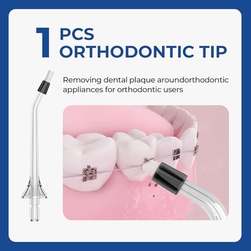 6PCS Replacement Heads for Bezvoi Y207 & Y215 Model, 4 Standard Nozzles + 1 Orthodontic Nozzle + 1 Periodontal Nozzle - Image 4
