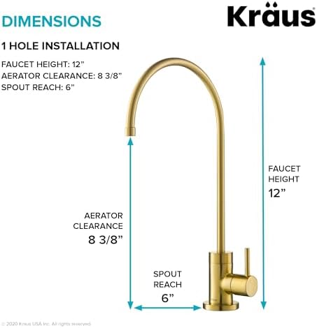 KRAUS Purita 100% Lead-Free Kitchen Water Filter Faucet in Brushed Brass, FF-100BB - Image 4