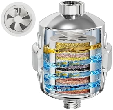 25-Stage Shower Filter with Enhanced KDF, Reduces Scale Buildup, Revitalizes Hair, Skin & Nails. Softens Hard Water, Removes 99% Lead, Chlorine, Fluoride & Harmful Chemicals. High-Output Flow, Chrome by CraftedtoPerfection
