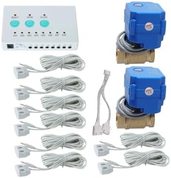 Water Leak Detection System DN15 DN20 DN25 Auto Shut Off Ball Valve with 8pcs Water Sensing Cable Water Leak Detector(DN20 valves System) - Image 2