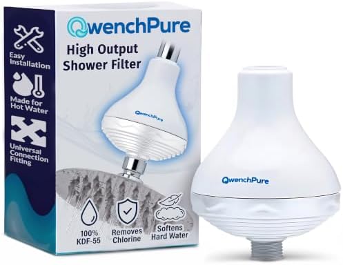 QwenchPure Shower Filter 100% KDF-55 Chlorine Removal Softens Hard Water by QwenchPure