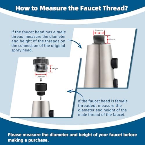 Hibbent 15 Pieces Pull Down Kitchen Faucet Head Adapter Kits with Curved Adapter, Multiple Sink Spray Head Adapters Compatible with Moen, American Standard, Delta, Kohler Faucets - Image 5