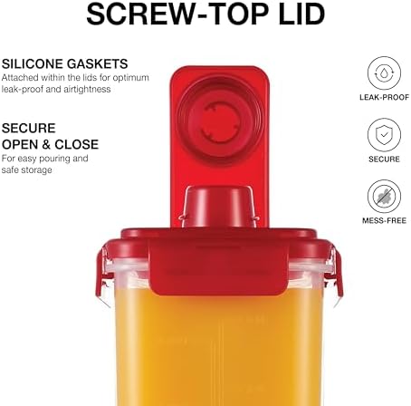 LocknLock Aqua Fridge Door Water Jug | Clear Pitcher | BPA Free Plastic Pitcher with Lid | 1 Gallon Pitcher with Lid for Water, Juice, Tea & More Beverages, Red - Image 5