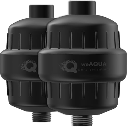 weAQUA Heavy Duty 2-PACK Shower Filter for Hard Water Chlorine Heavy Metals by weAQUA