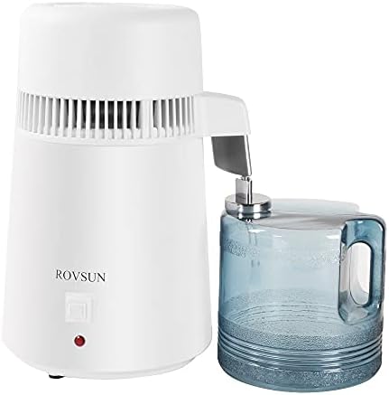 ROVSUN【Upgraded】1.1 Gallon/4L Water Distiller w/Flame-Retardant Material, BPA-Free Container & Stainless Steel Interior for Home, Distilled Water Machine Countertop, Distilling Pure Water Maker, 750W by ROVSUN