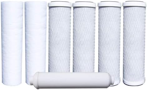Watts Premier Annual 7-Pack Standard Water Filter Replacement Kit for RO-TFM-5SV, WP-ST6DM, WP-5, WP5-50 Reverse Osmosis System, 2 Sediment Filters, 4 Carbon Pre-Filters, GAC Inline Post-Filter by WattsPremier