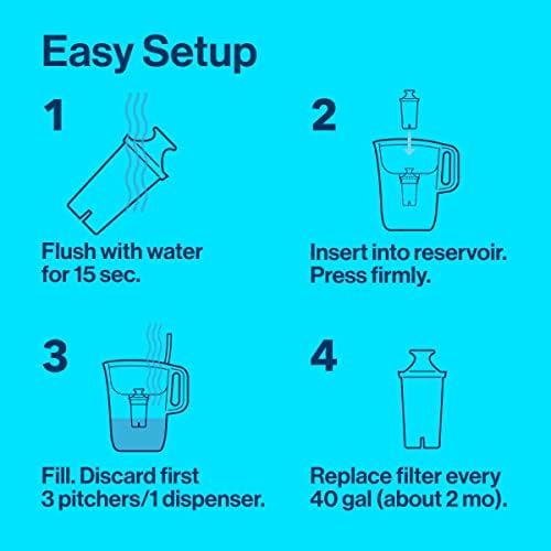 Brita Medium 8 Cup Water Filter Pitcher with 1 Standard Filter, BPA Free – Marina, Black - Image 6