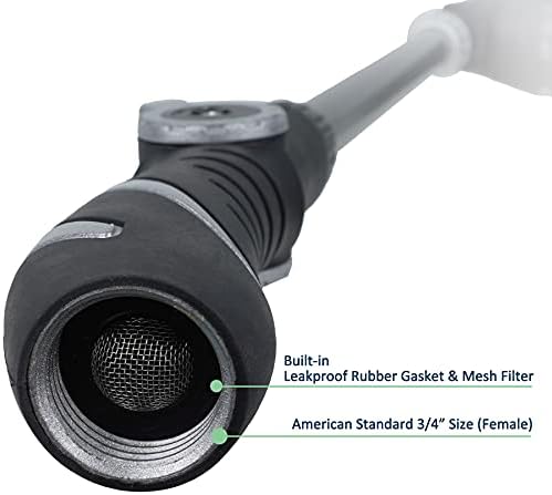Watering Wand for Hanging Baskets & Windows, Lightweight 6-Spray Wand, Ergonomic Nozzle for Garden, Patio, Car Cleaning (Silver- Black, 22 Inch) - Image 7