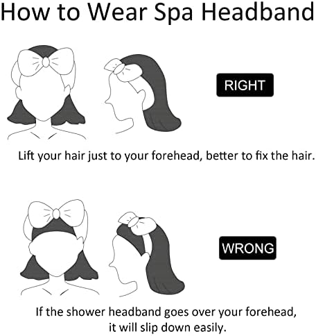 Ondder Spa Headband for Washing Face 8 Pack White Skincare Makeup Headbands - Image 6