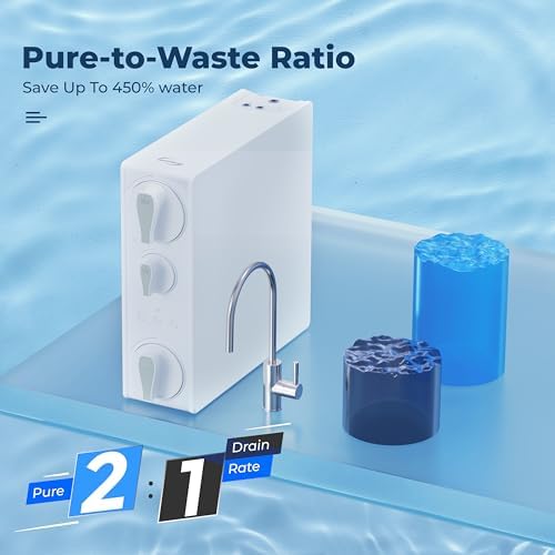 iSpring RO500-BN, NSF Certified Tankless RO Reverse Osmosis Water Filtration System, 500 GPD Fast Flow, Brushed Nickel Faucet, 2:1 Pure to Drain Ratio, White - Image 5