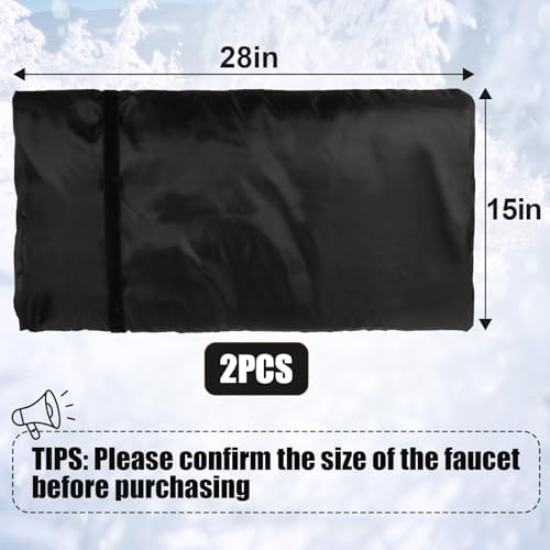 28'' x 15'' Large Faucet Covers for Winter, 2 Pcs Outdoor Hydrant Covers Freeze Protection, Waterproof Faucet Sock for Spigot Garden Lawn Yard Farm Bibb Pipe - Image 5